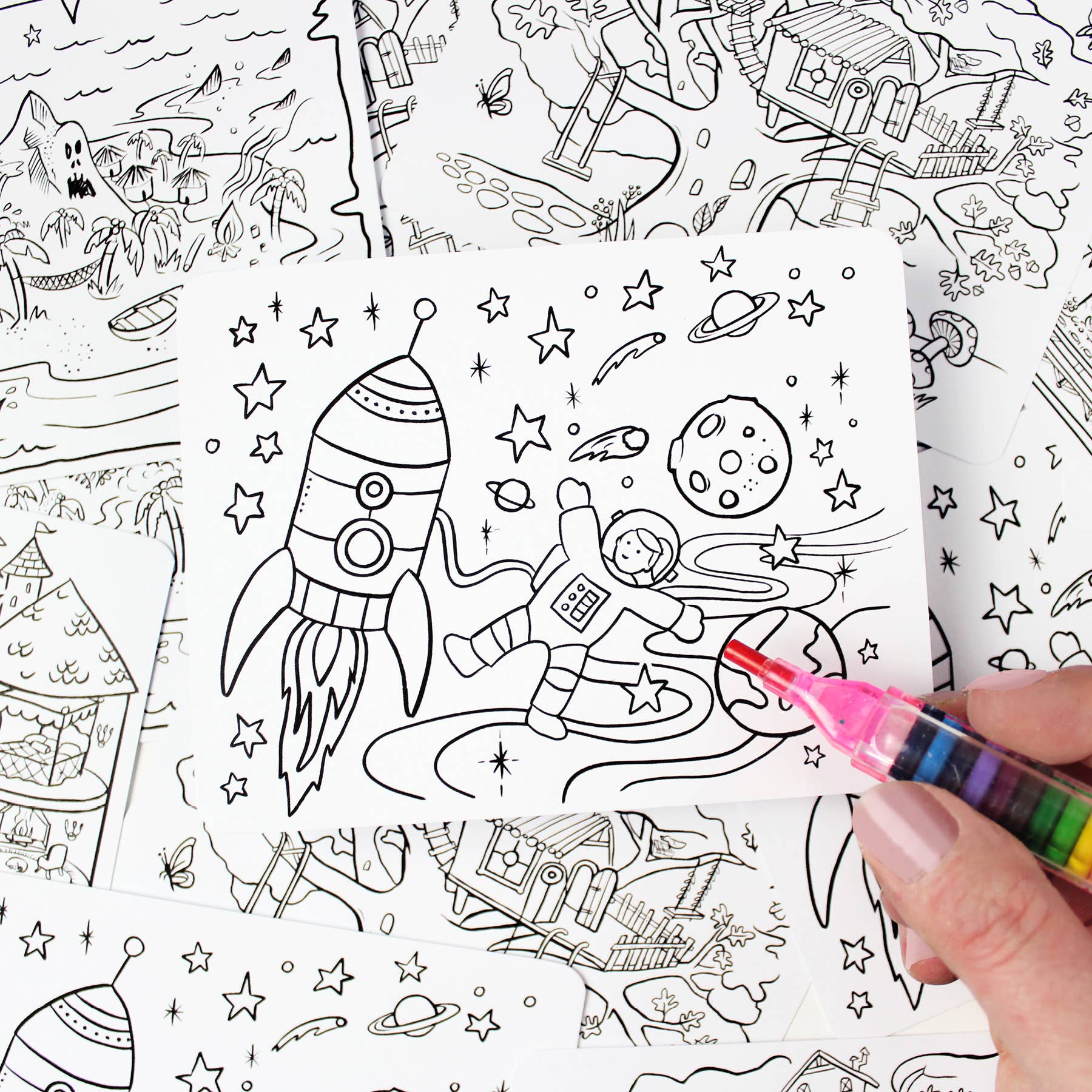 Kids Thank You Color-In Postcard Kit – Inklings Paperie